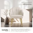 TECTAKE - Fauteuil cocktail rembourré avec revêtement en velours crème/or - vignette