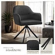 TECTAKE - Lot de 4 chaises pivotantes à 360° en velours avec rembourrage noir - vignette