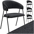 TECTAKE - Lot 4 Fauteuils rembourré ergonomique en tissu 150kg max noir - vignette