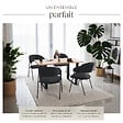 TECTAKE - Lot 4 Fauteuils rembourré ergonomique en tissu 150kg max noir - vignette