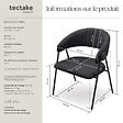 TECTAKE - Lot 4 Fauteuils rembourré ergonomique en tissu 150kg max noir - vignette