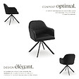 TECTAKE - Lot de 6 chaises pivotantes à 360° en velours avec rembourrage noir - vignette