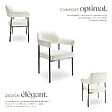 TECTAKE - Lot 4 fauteuils rembourrés pieds en acier dossier continu noir/blanc - vignette