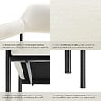 TECTAKE - Lot 4 fauteuils rembourrés pieds en acier dossier continu noir/blanc - vignette