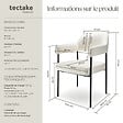 TECTAKE - Lot 4 fauteuils rembourrés pieds en acier dossier continu noir/blanc - vignette