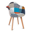 ID MARKET - Lot de 2 chaises de salle à manger scandinaves, fauteuils de table SARA motifs patchworks multi-couleurs - vignette