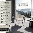 TECTAKE - Lot 6 Fauteuils rembourré ergonomique en tissu 150kg max grège - vignette