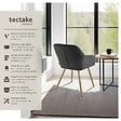 TECTAKE - Lot 6 chaises élégantes aspect corde anthracite/doré - vignette