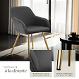 TECTAKE - Lot 6 chaises élégantes aspect corde anthracite/doré - vignette