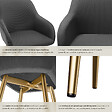 TECTAKE - Lot 6 chaises élégantes aspect corde anthracite/doré - vignette