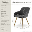 TECTAKE - Lot 6 chaises élégantes aspect corde anthracite/doré - vignette