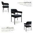 TECTAKE - Lot 6 fauteuils rembourrés avec pieds en acier et dossier continu noir - vignette