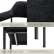 TECTAKE - Lot 6 fauteuils rembourrés avec pieds en acier et dossier continu noir - vignette