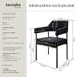 TECTAKE - Lot 6 fauteuils rembourrés avec pieds en acier et dossier continu noir - vignette