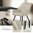 TECTAKE - Chaise de salle à manger en velours matelassée capitonnée crème - vignette