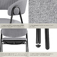 TECTAKE - Lot 6 Fauteuils rembourré ergonomique en tissu 150kg max gris - vignette