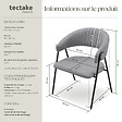 TECTAKE - Lot 6 Fauteuils rembourré ergonomique en tissu 150kg max gris - vignette