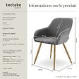 TECTAKE - Chaise élégante aspect corde avec forme ergonomique gris/doré - vignette