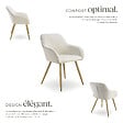 TECTAKE - Lot 6 chaises élégantes aspect corde forme ergonomique crème/doré - vignette
