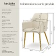 TECTAKE - Lot 4 Fauteuils aspect velours rembourrés avec dossier continu beige - vignette