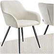 TECTAKE - Chaise élégante aspect corde avec forme ergonomique crème/noir - vignette