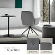 TECTAKE - Lot de 6 chaises pivotantes 360° en velours rembourré anthracite/noir - vignette