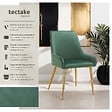 TECTAKE - Lot 6 chaises rembourrées aspect velours forme ergonomique vert - vignette