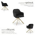 TECTAKE - Lot 6 chaises pivotantes à 360° en velours avec rembourrage noir/or - vignette