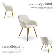 TECTAKE - Lot 4 chaises élégantes aspect corde forme ergonomique crème/doré - vignette