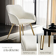 TECTAKE - Lot 4 chaises élégantes aspect corde forme ergonomique crème/doré - vignette