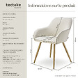 TECTAKE - Lot 4 chaises élégantes aspect corde forme ergonomique crème/doré - vignette