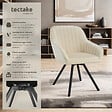 TECTAKE - Lot 6 chaises pivotantes à 360° avec accoudoirs velours crèmes - vignette