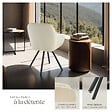 TECTAKE - Lot 6 chaises pivotantes à 360° avec accoudoirs velours crèmes - vignette