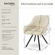 TECTAKE - Lot 6 chaises pivotantes à 360° avec accoudoirs velours crèmes - vignette
