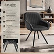 TECTAKE - Chaise pivotante à 360° avec accoudoirs en velours rembourrée noir - vignette