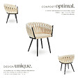 TECTAKE - Lot 4 chaises de salle à manger en velours design noué sables - vignette