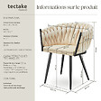 TECTAKE - Lot 4 chaises de salle à manger en velours design noué sables - vignette