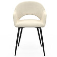 ID MARKET - Lot de 2 chaises de salle à manger, fauteuils de table CLARA en velours crème - vignette