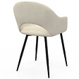 ID MARKET - Lot de 2 chaises de salle à manger, fauteuils de table CLARA en velours crème - vignette