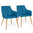 ID MARKET - Lot de 2 chaises de salle à manger scandinaves, fauteuils de table DANIA bleu canard - vignette
