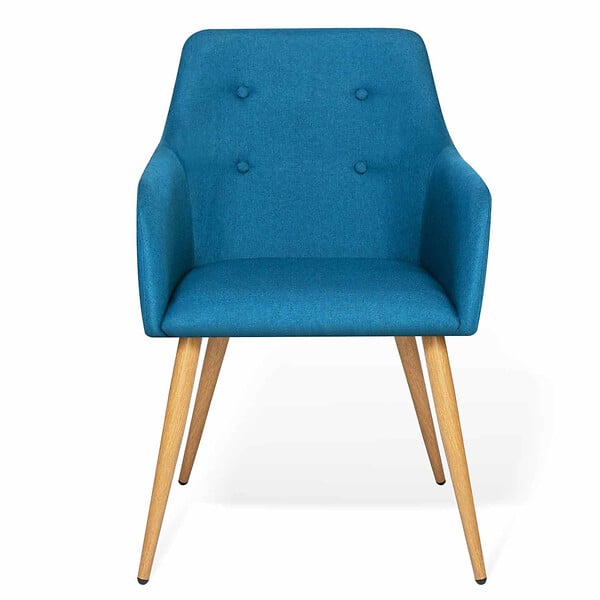ID MARKET - Lot de 2 chaises de salle à manger scandinaves, fauteuils de table DANIA bleu canard - large