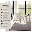 TECTAKE - Ensemble de 2 chaises rembourrées aspect velours taupe/or - vignette