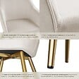 TECTAKE - Ensemble de 2 chaises rembourrées aspect velours taupe/or - vignette