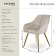 TECTAKE - Ensemble de 2 chaises rembourrées aspect velours taupe/or - vignette