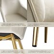 TECTAKE - Ensemble de 2 chaises rembourrées aspect velours crème/or - vignette