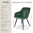 TECTAKE - Ensemble de 2 chaises cuir synthétique aspect velours vert foncé/noir - vignette