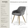 TECTAKE - Lot 2 chaises élégantes aspect corde avec forme ergonomique gris/doré - vignette