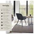 TECTAKE - Ensemble de 6 chaises effet velours rembourrées ergonomiques noir - vignette