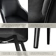 TECTAKE - Ensemble de 6 chaises effet velours rembourrées ergonomiques noir - vignette