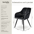 TECTAKE - Ensemble de 6 chaises effet velours rembourrées ergonomiques noir - vignette